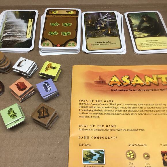 Asante Card Game 2-Player Z-Man Games 2013 OPEN BOX Complete Excellent - Picture 4 of 5